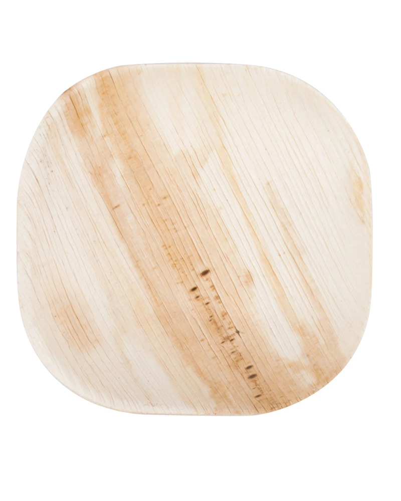 Brown 4inch Palm Leaf Square Dinner Plates, For Utility Dishes