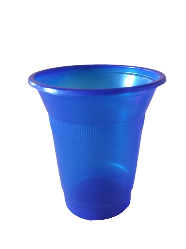 Blue Plain 350 ML Plastic Disposable Glass
