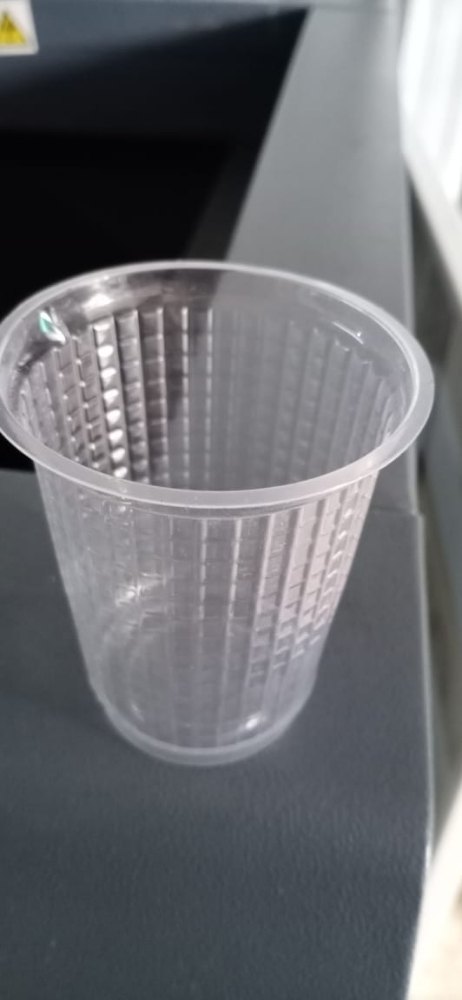 Transparent Striped PP Disposable Glass