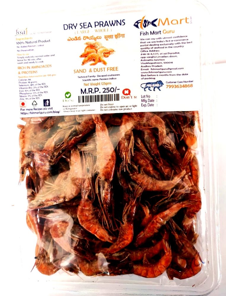 White Dry Sea Prawns For Household, 50 Grams To 2 Kgs