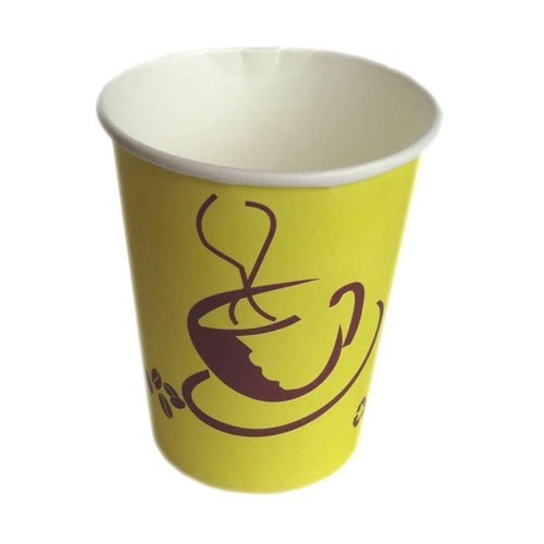 Yellow Printed Disposable Paper Glass