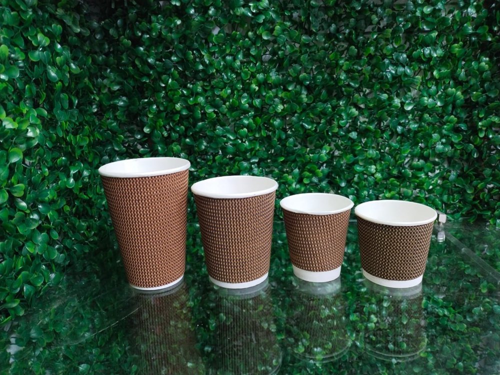 White Printed Paper Disposable Glass, 3 mm