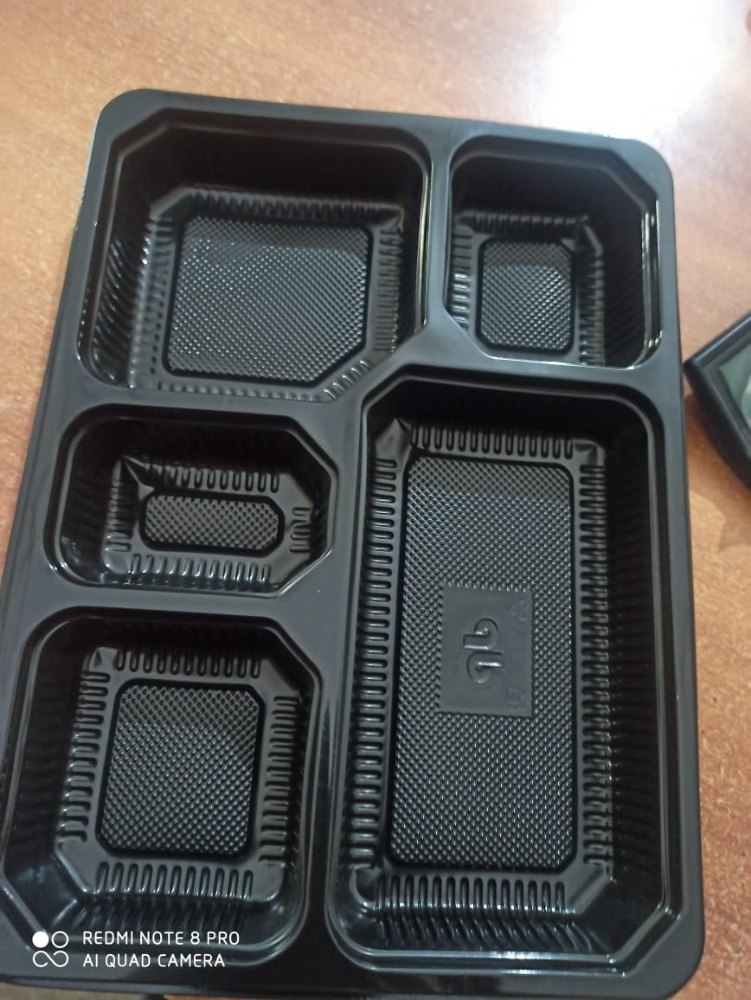 Plastic Disposable 5 compartment Meal tray