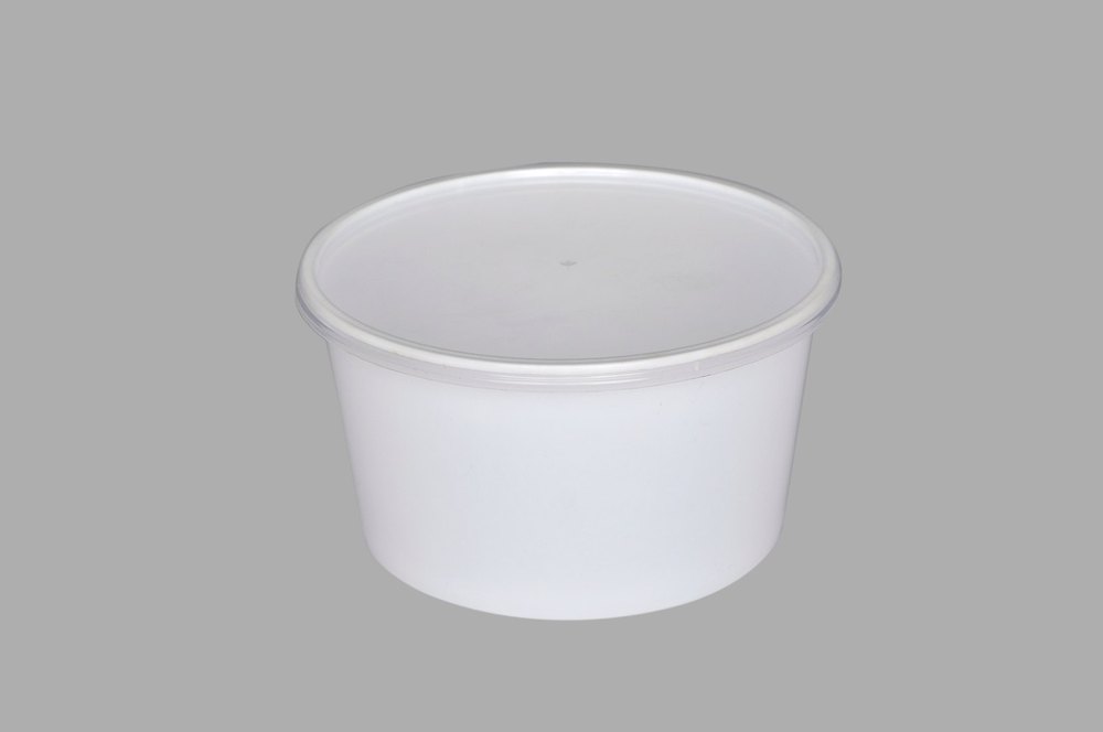 JK White 1000ML Disposable WIDE ROUND PP CONTAINER, For Packaging
