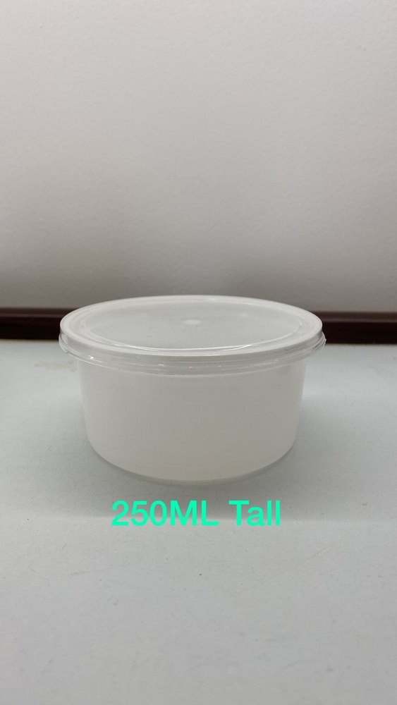 PP White Plastic Packaging Food Containers 250ML TALL