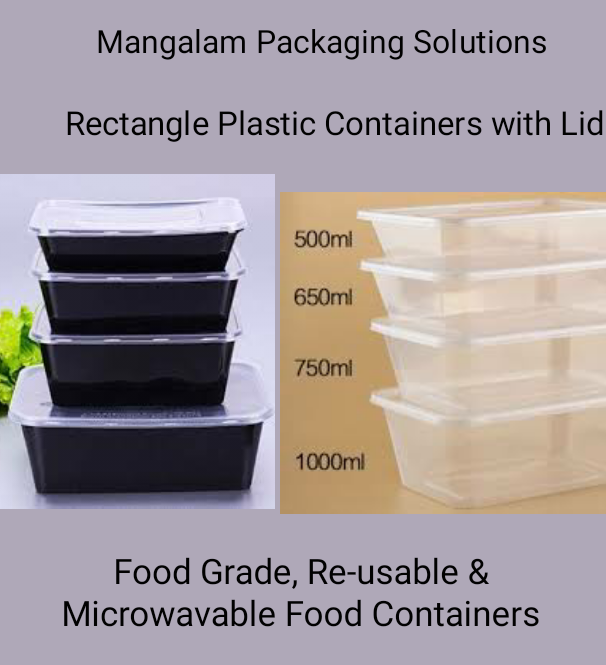 plastic Rectangular Disposable Containers, For Event and Party Supplies