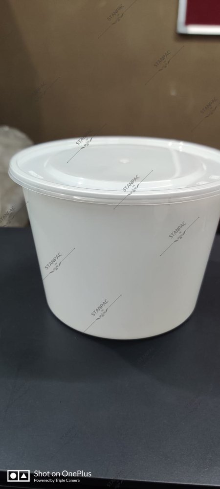 White Paper Food Container, Round, Capacity: 100ml