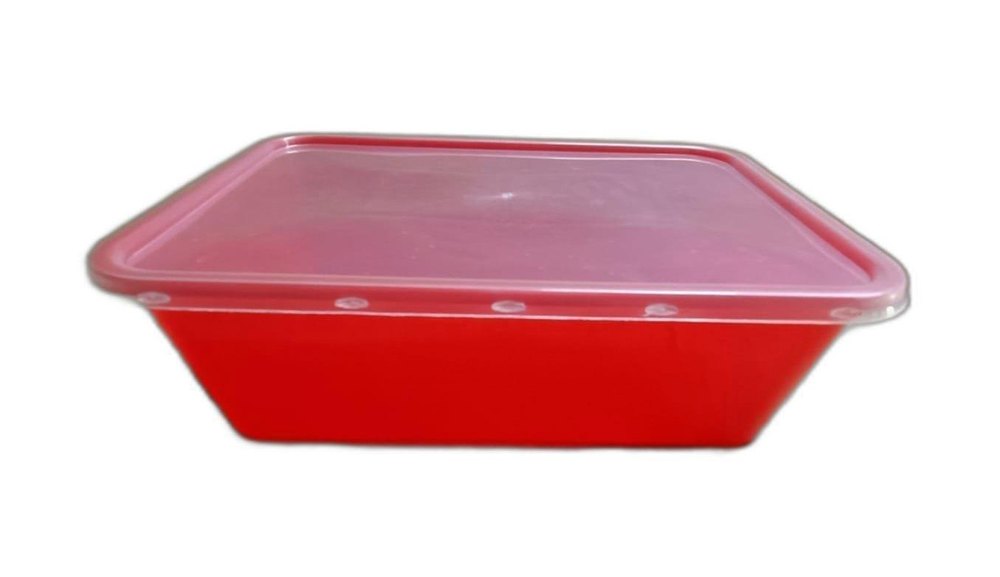 Plastic Rectangular 750ml Red Biodegradable Container, For Sweet Packaging, Size: 10x8inch