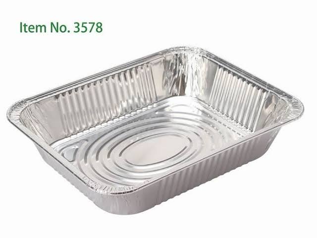 R.S.T Servings & Take Away 3200 Ml Half Deep Aluminum Foil Containers, For Event and Party Supplies