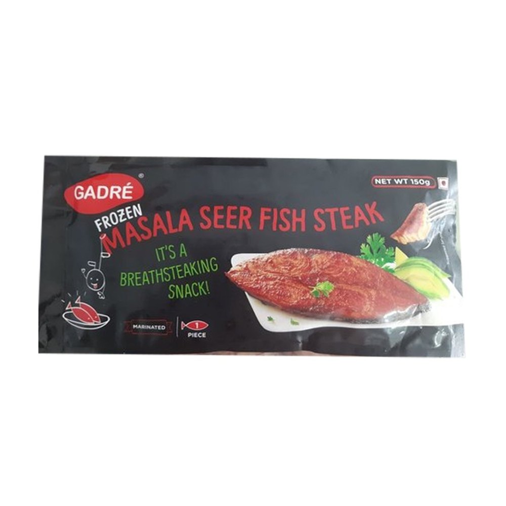 Gadre Frozen Masala Seer Fish Steak, 150 G, Packaging Type: Box