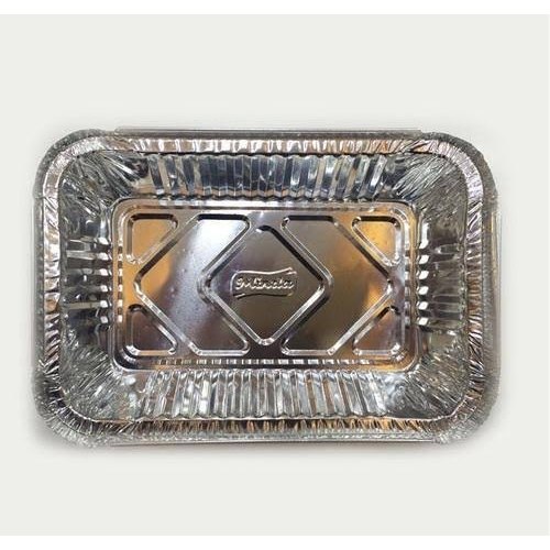 Silver Rectangular 750 mL Aluminum Foil Container, For Event and Party Supplies