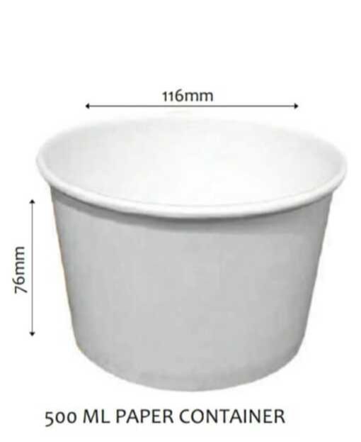 White Plain Round Paper Container