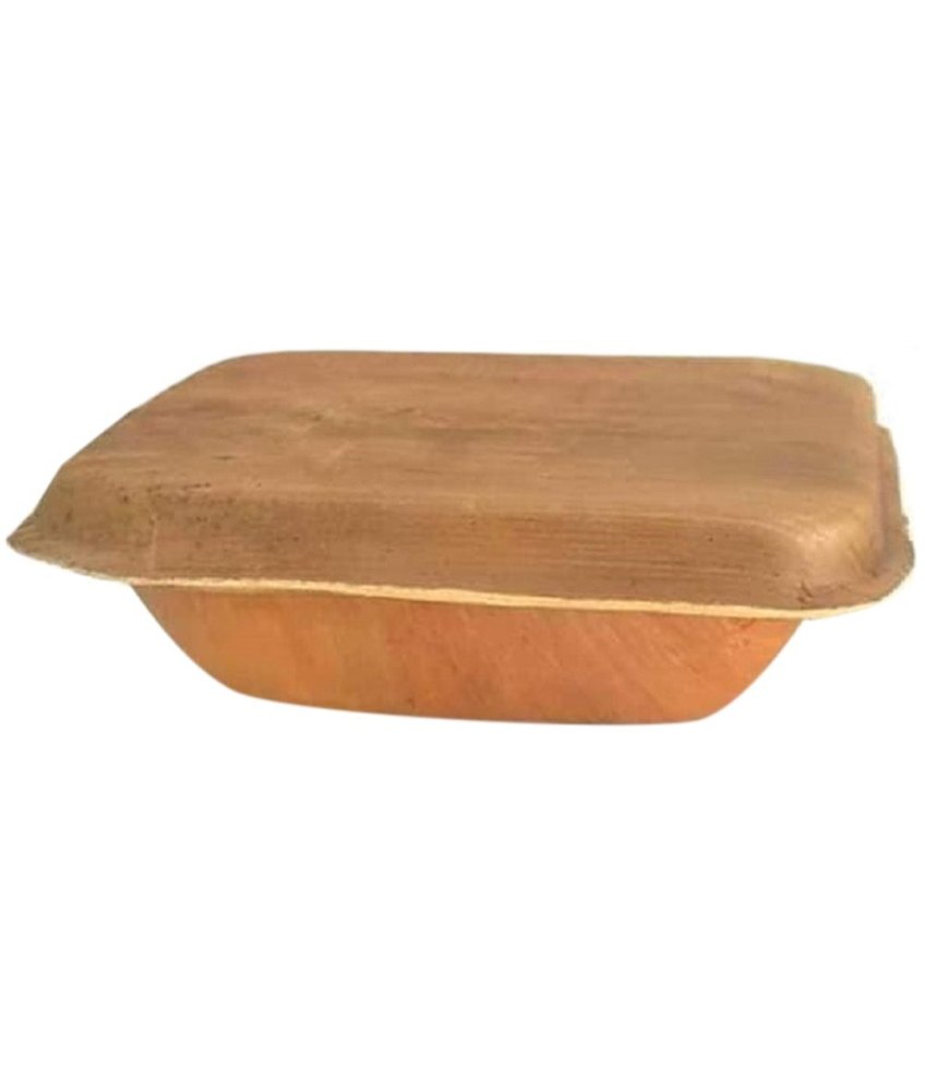 Brown Rectangular Areca Leaf Food Container, For Event and Party Supplies, Size: 500ml