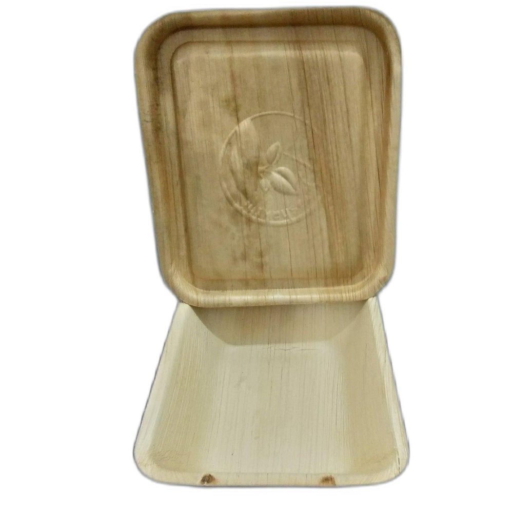 Brown Rectangular 150ml Areca Leaf Container, For Event and Party Supplies, Size: 8X6inch
