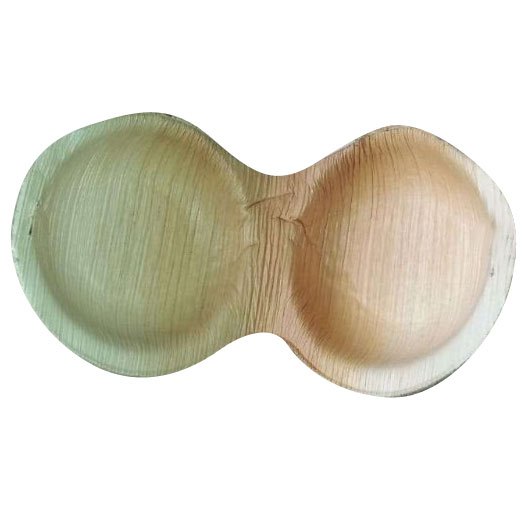 Round Areca Leaf Two Partition Bowl, Size: 3 Inch (dia) Single Bowl, for Event and Party Supplies