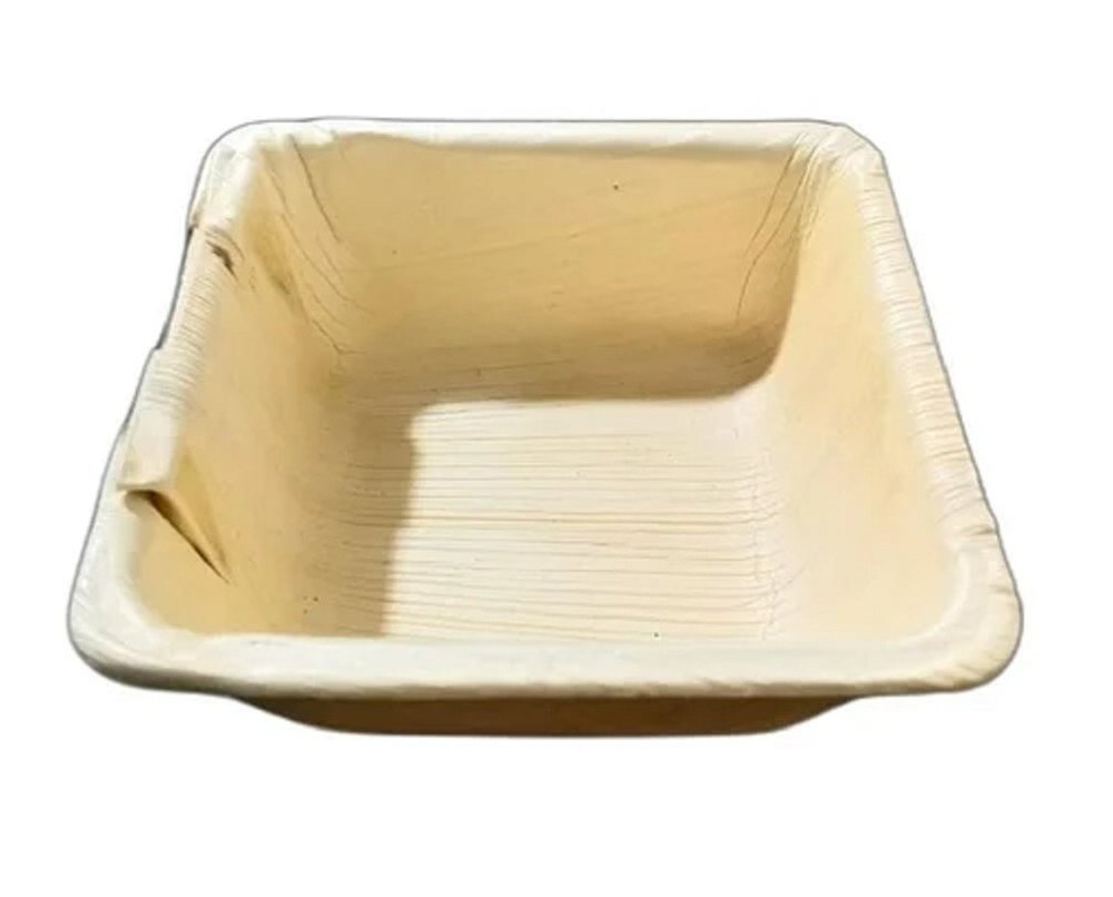 Brown Square Disposable Areca Leaf Container, For Event and Party Supplies
