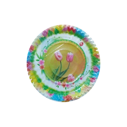 Round Flower Printed Paper Plate