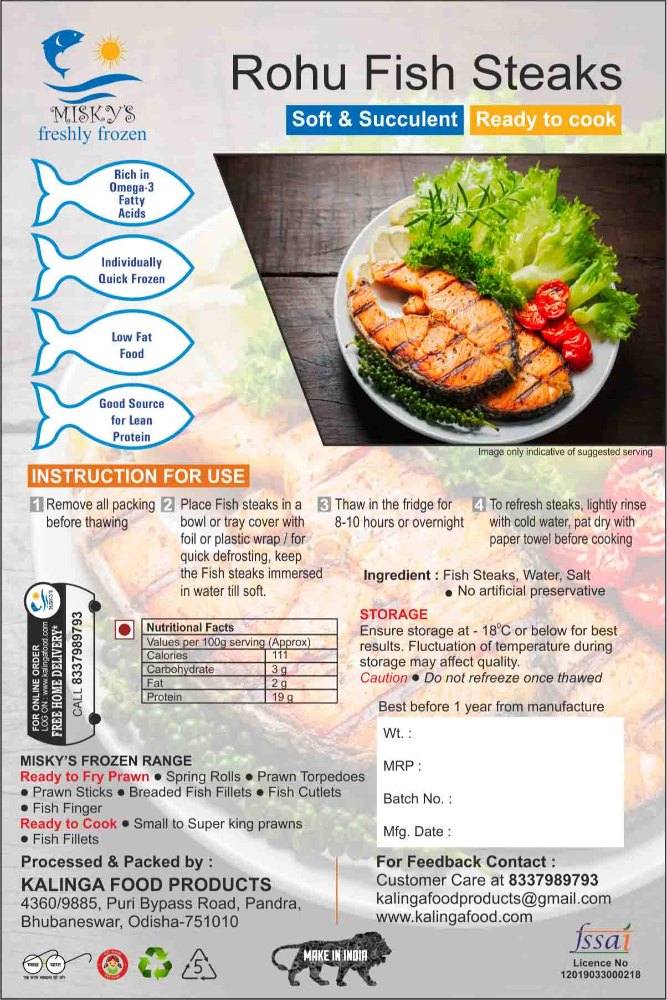Rohu Fish Steaks for Party