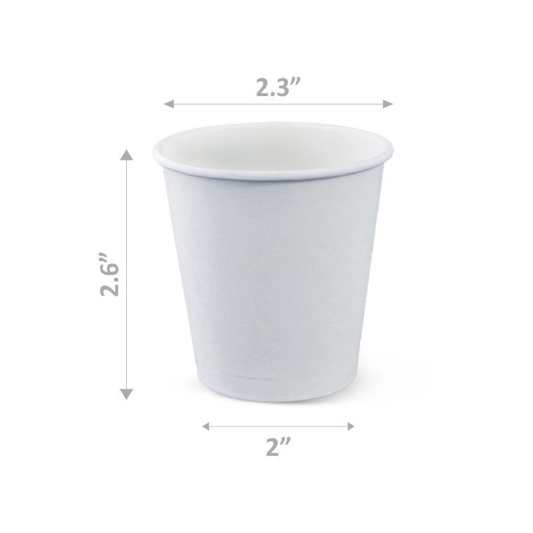 Packet Size: 100 White Disposable Paper Cup, Size: 5inches