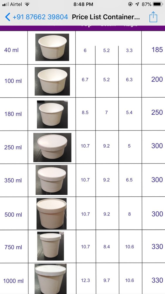 Paper bowl 250ml with lid