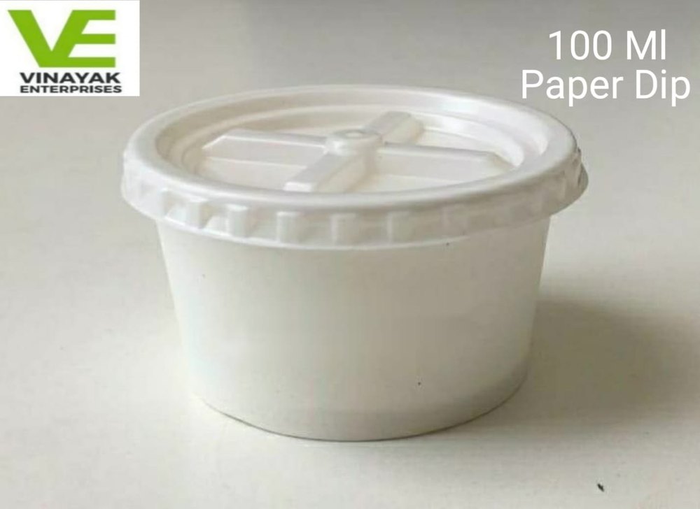 White Paper Food Packaging Containers, Capacity: 100 ml