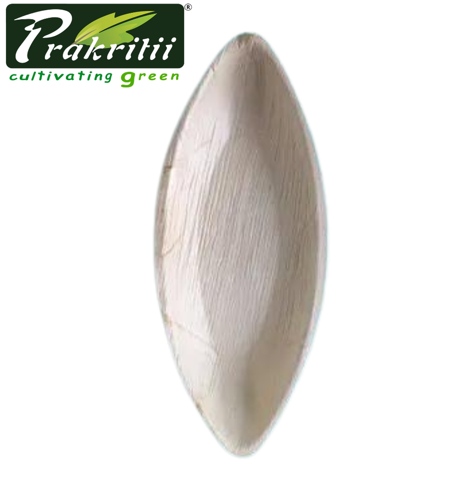 Prakritii Areca Palm Leaf 9.5 Inches Oval Boat Shape Bowl