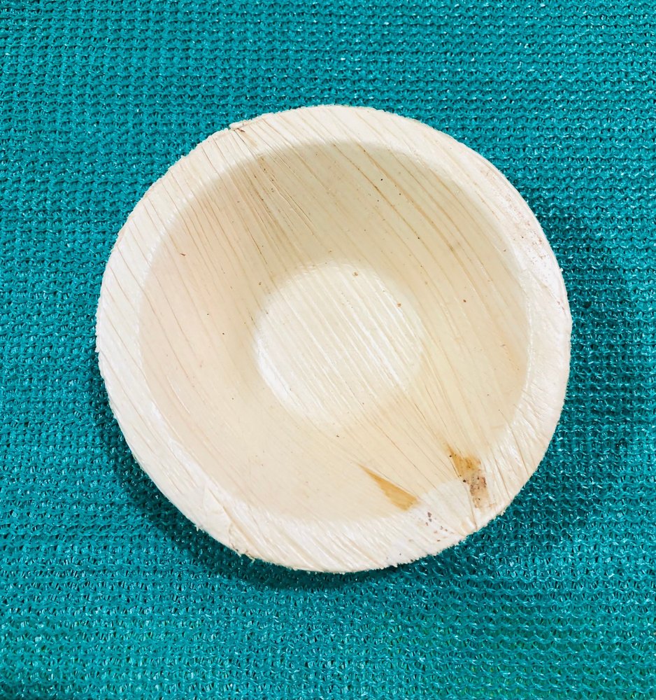 4.5 Inch Round Areca Leaf Bowl