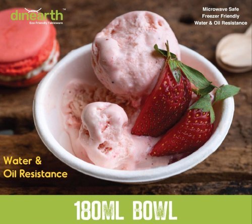 Round 180 Ml Bowl Bagasse, For Event and Party Supplies, Size: 100*45 MM