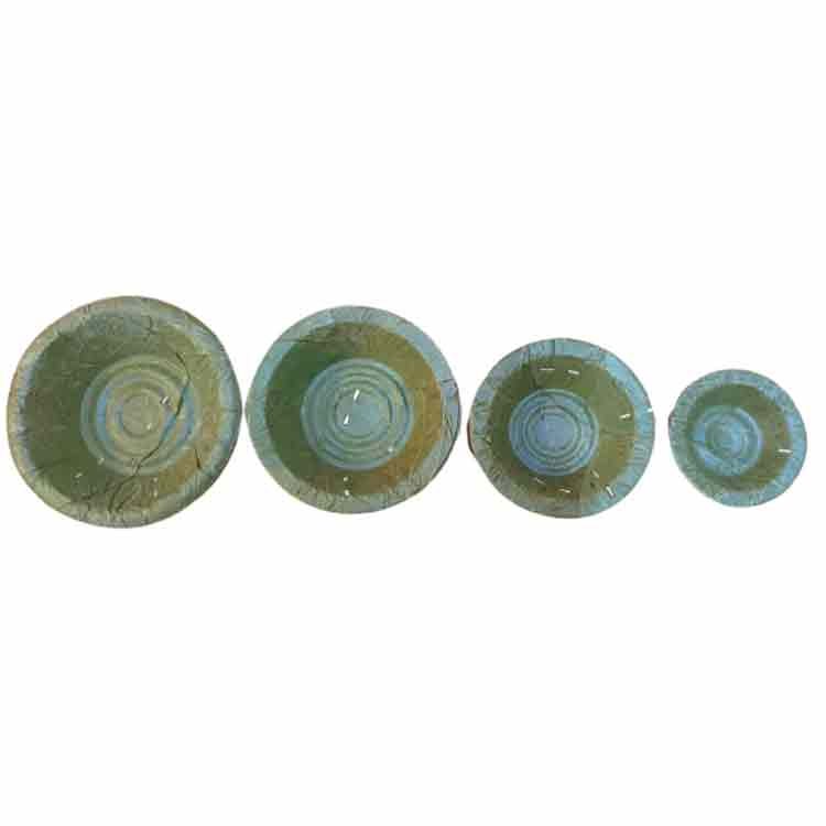 Natural Round Green Leaf Plain Bowl, For Event and Party Supplies, Size: 8 Inch