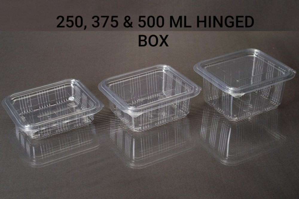 Moisture Proof Rectangle Plastic Hinged Box, For Food, Box Capacity: 100ml-2000ml