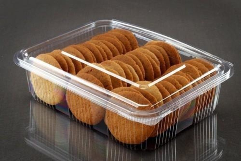 Plastic Edible & Non-Edible Disposable Pet- Rib Hinged Container for Event and Party Supplies, For Food, Box Capacity: 1-5 Kg