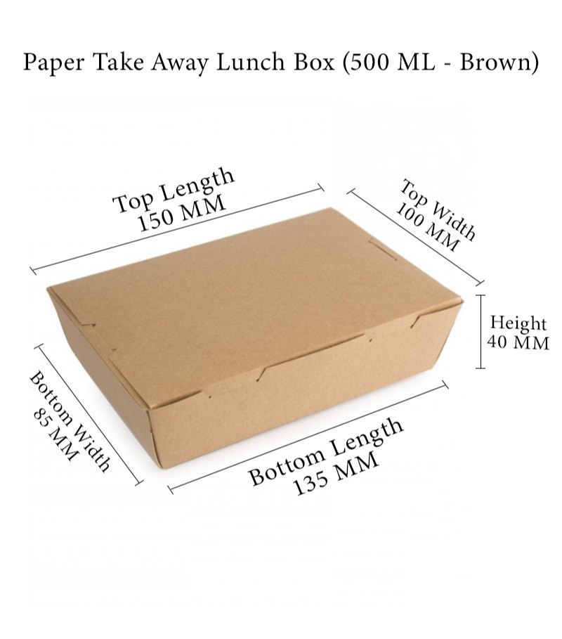 Paperboard Brown Kraft Paper Take Away Lunch Box