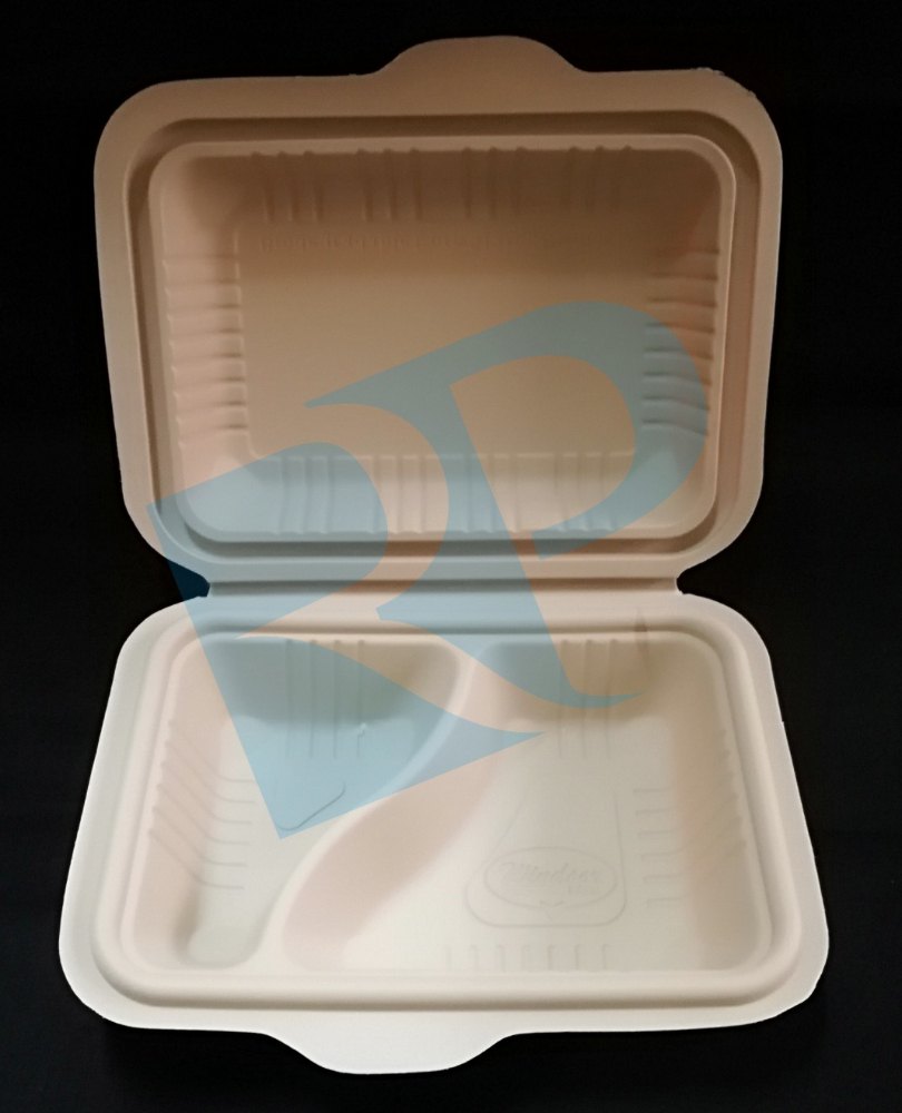 Rectangular 600ml Cornstarch Lunch Box, For Event and Party Supplies