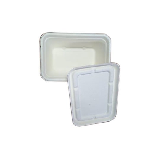 White Paper Disposable Food Container with lid Sugarcane, For Event And Party Supplies