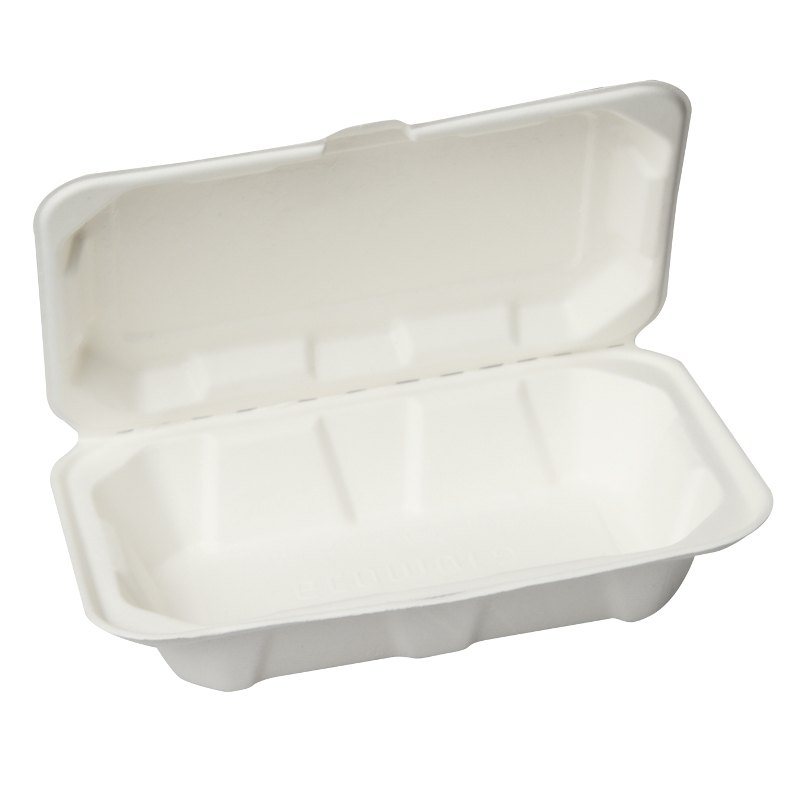 White Bagasse 1000Ml Clamshell Box, For Food