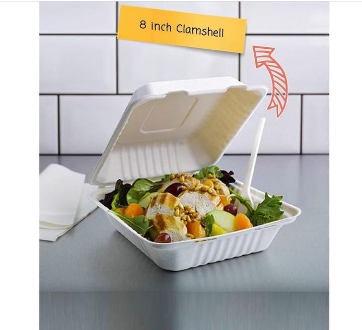 Cardboard Clamshell Box, For Restaurant, Size: 8\'\'