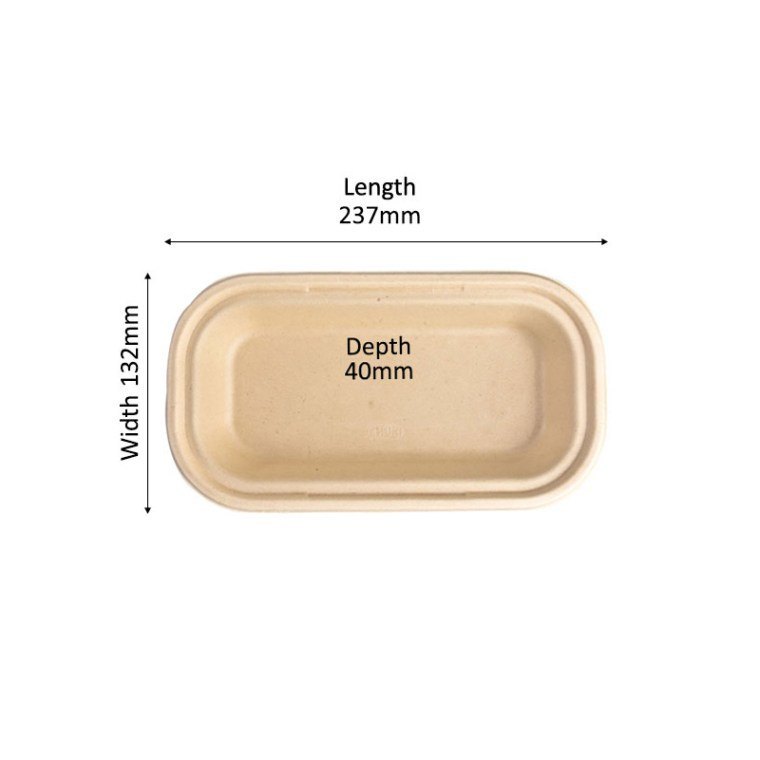 White Rectangle 500 ML chuk Bagasse Lid, For Restaurants