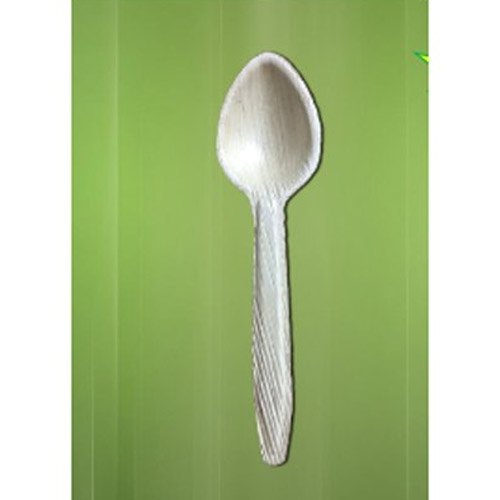 Off White Plastic Areca Palm Leaf Spoons, Size: 14.5 cm