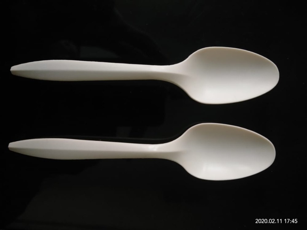 40, 4000 White Corn Starch Bio-degradable Spoon, For Event and Party Supplies, Size: 160 Mm