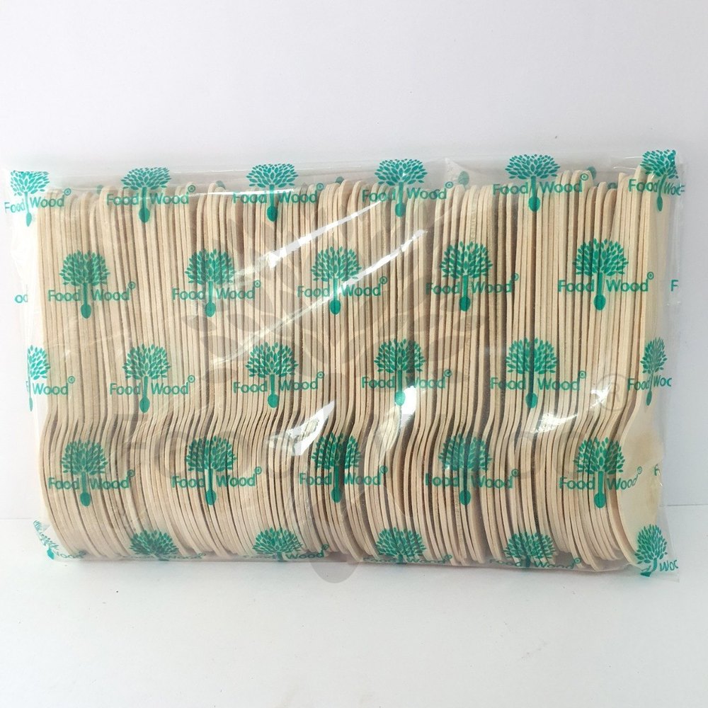 BIRCH WOOD 100 Pcs Use And Throw Spoon, Size: 140 MM