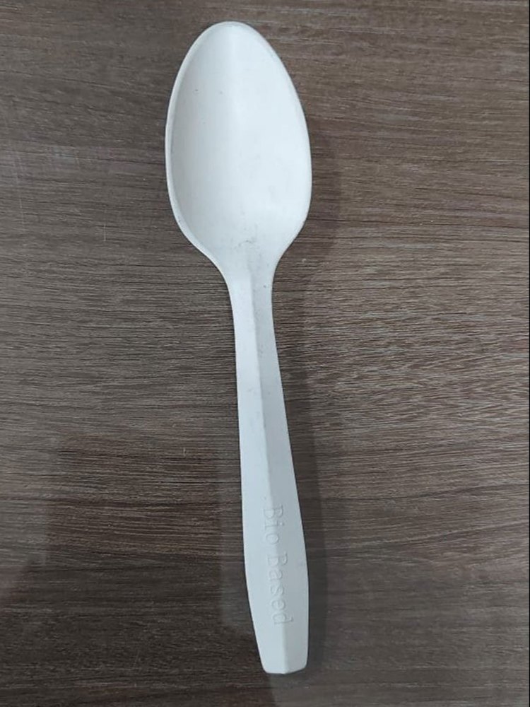 White Disposable Corn Starch Spoon, For Event and Party Supplies, Size: 80 mm