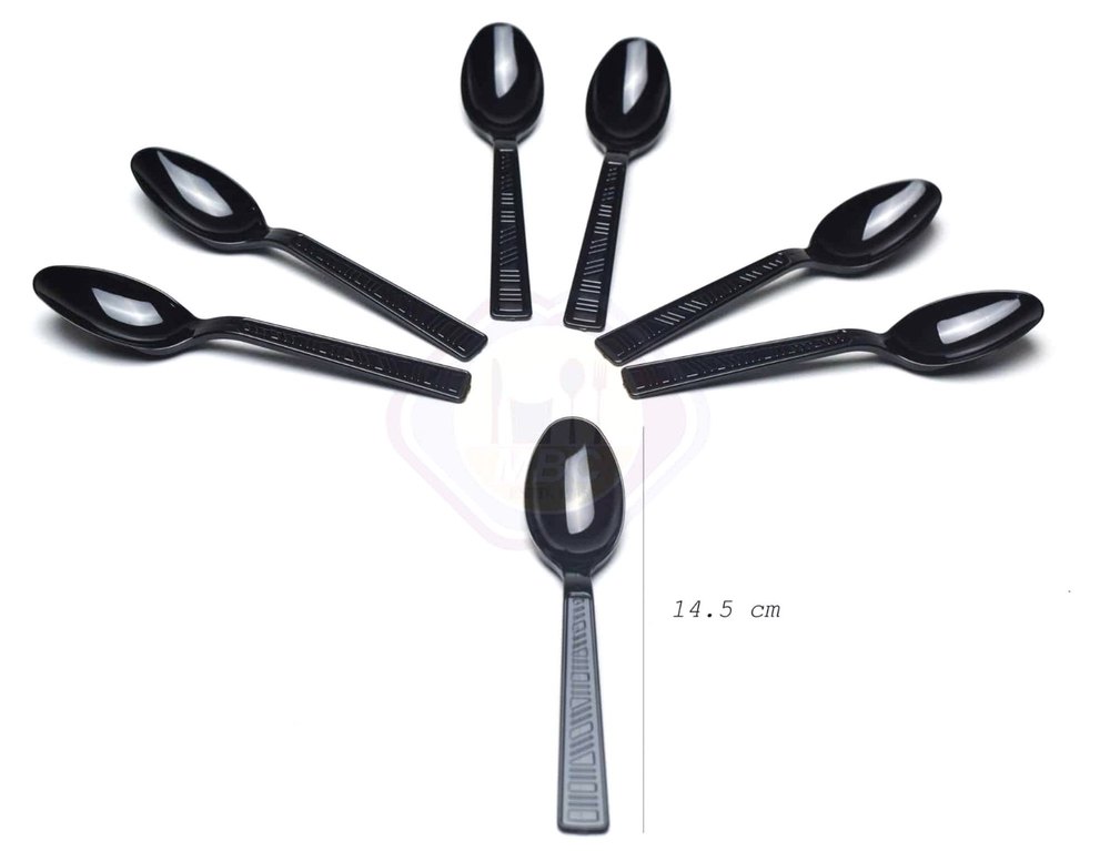 Black Disposable Plastic Spoon, For Event and Party Supplies