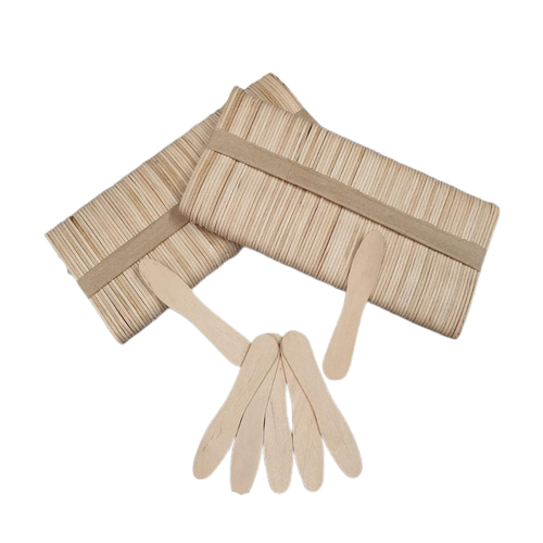 100 Pieces Wooden Ice Cream Spoon, Size: 75 mm