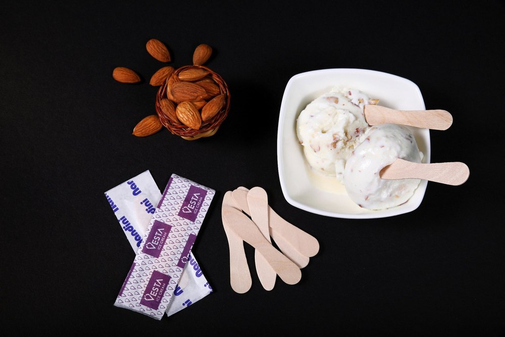 White 75mm Paper Wrapped Ice Cream Spoon