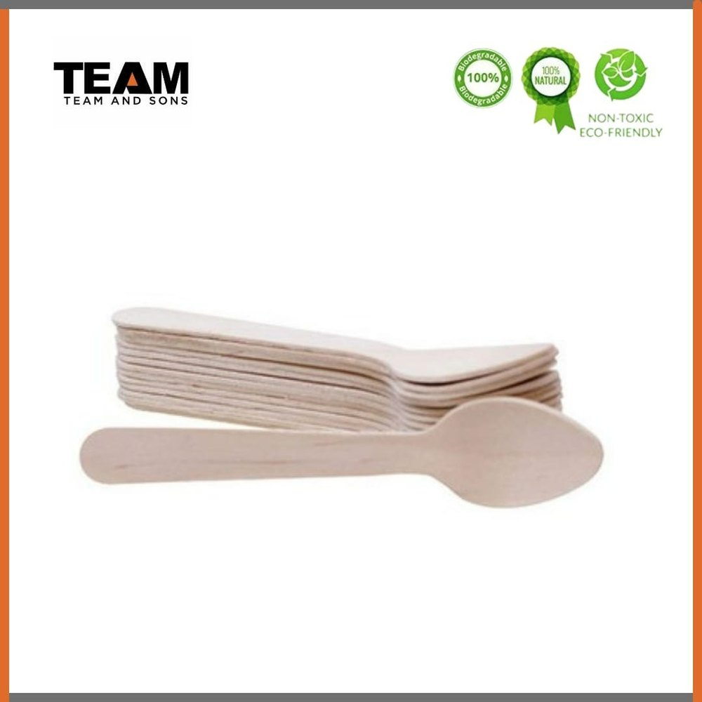 Birch Wood Natural Wood Wooden Ice Cream Spoon, For Event and Party Supplies, Size: 85mm*14.5*2mm