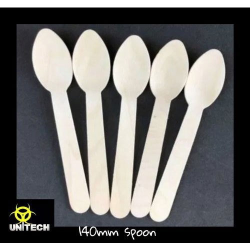 Unitech Wooden Ice Cream Spoon, For Event and Party Supplies