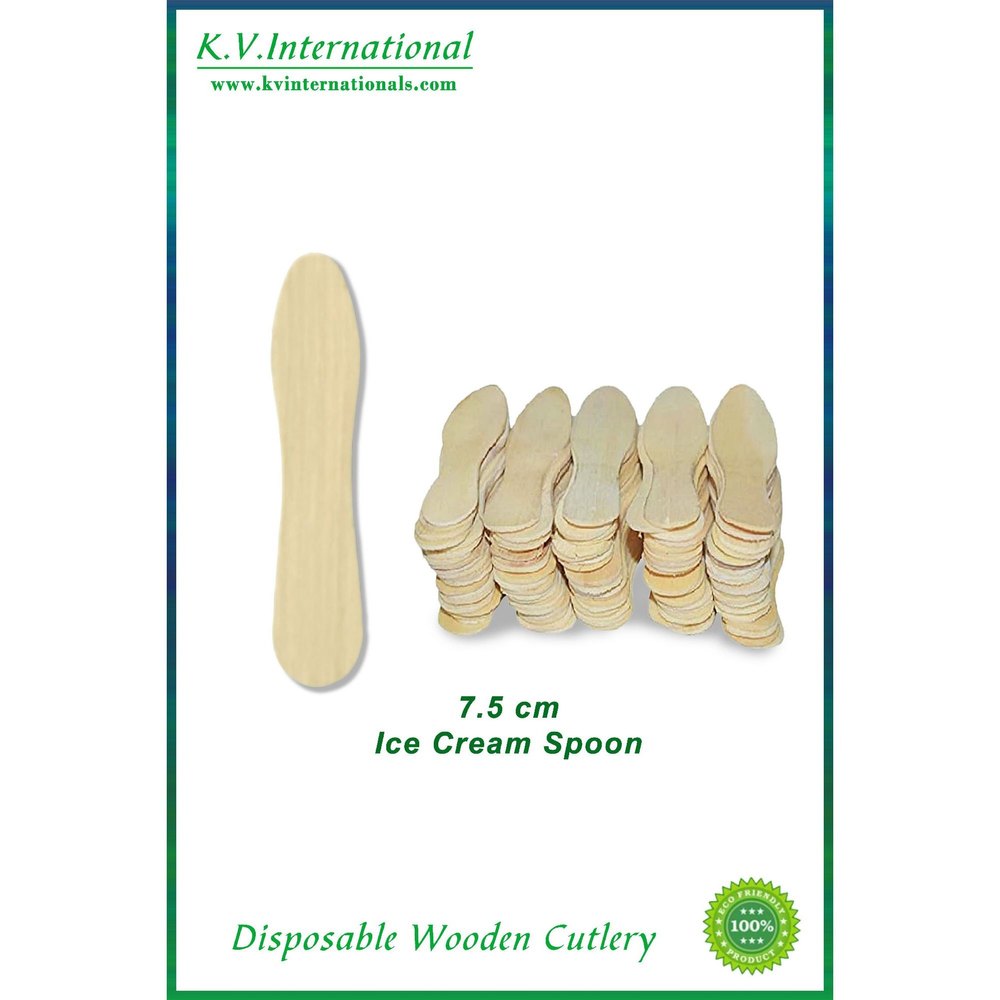 Wooden Natural 7.5 cm Ice Cream Spoon, For Event and Party Supplies