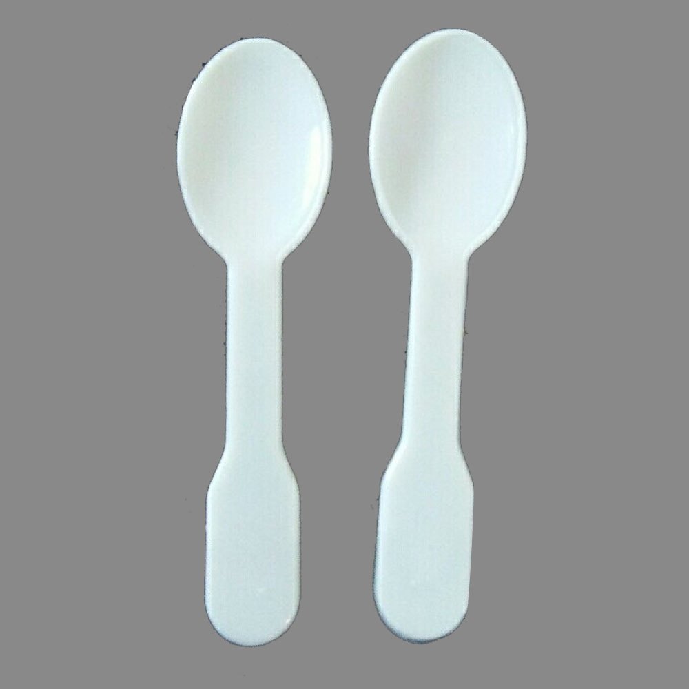 White Disposable Plastic Ice Cream Spoon