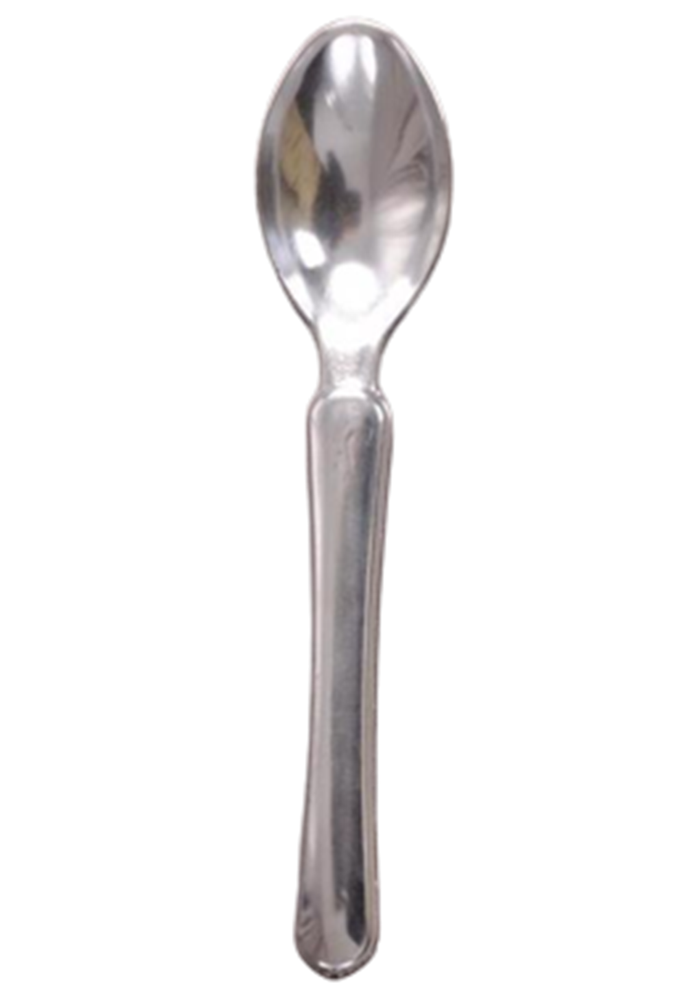 Silver Plastic Ice Cream Spoon, For Utility Dishes, Size: 3 Inch