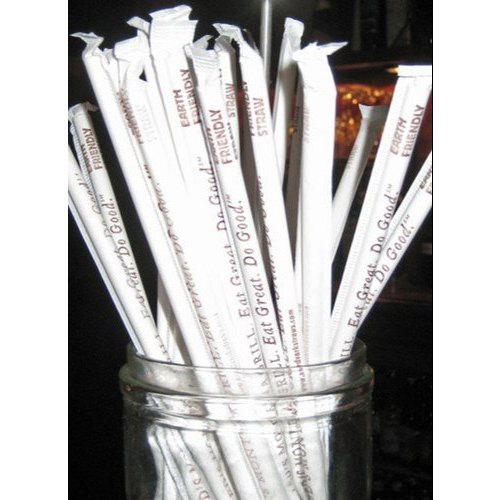 EcoRev White Plain Paper Straws